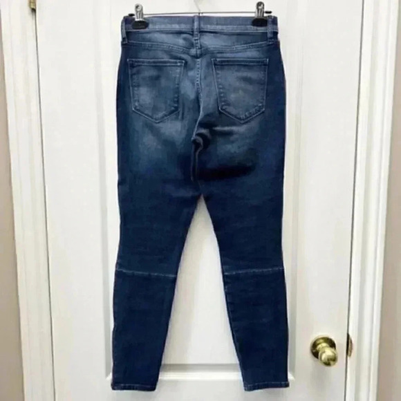 GAP True Skinny Jeans Ankle Zip Cropped Moto Mid Rise Dark Blue Denim Size 26 - Picture 4 of 16